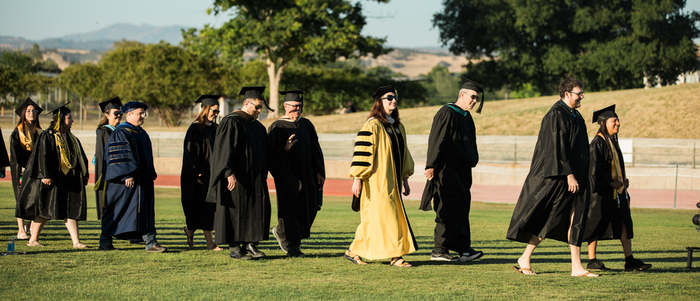 Butte College leaders enter commencement.