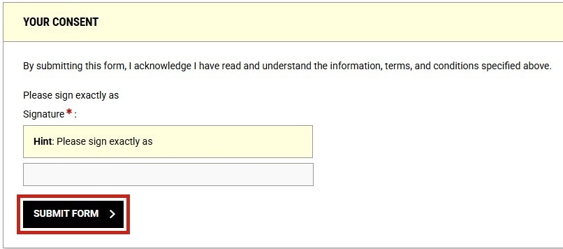 Submit form button